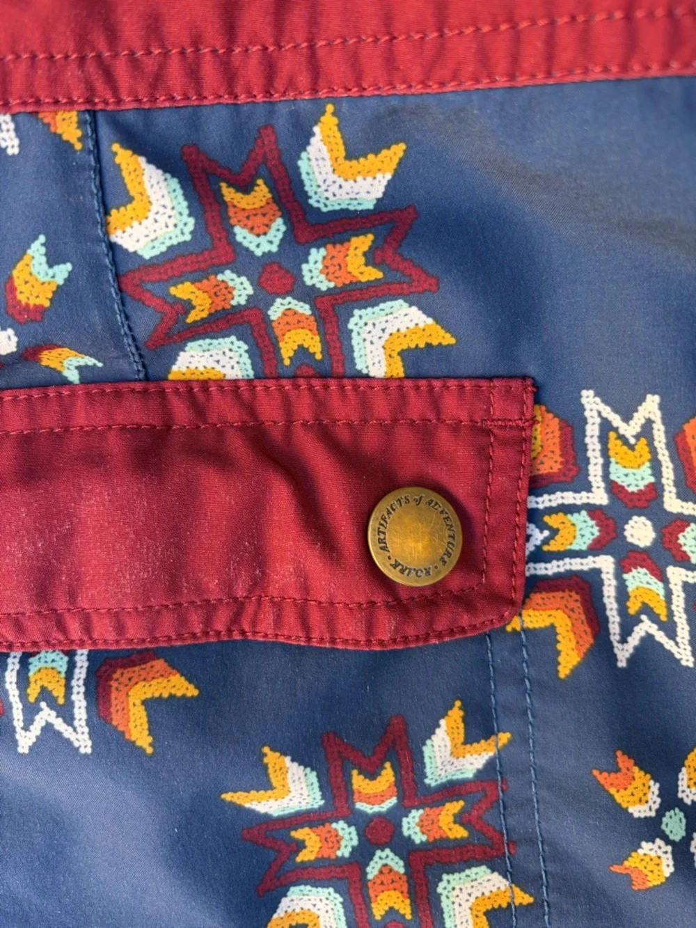 Men's Roark Board Shorts Multicolor Geometric 34 Aztec Southwest Beach Surf Swim